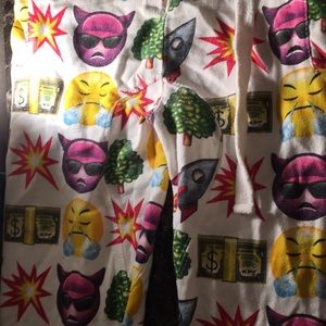 white emoji joggers .